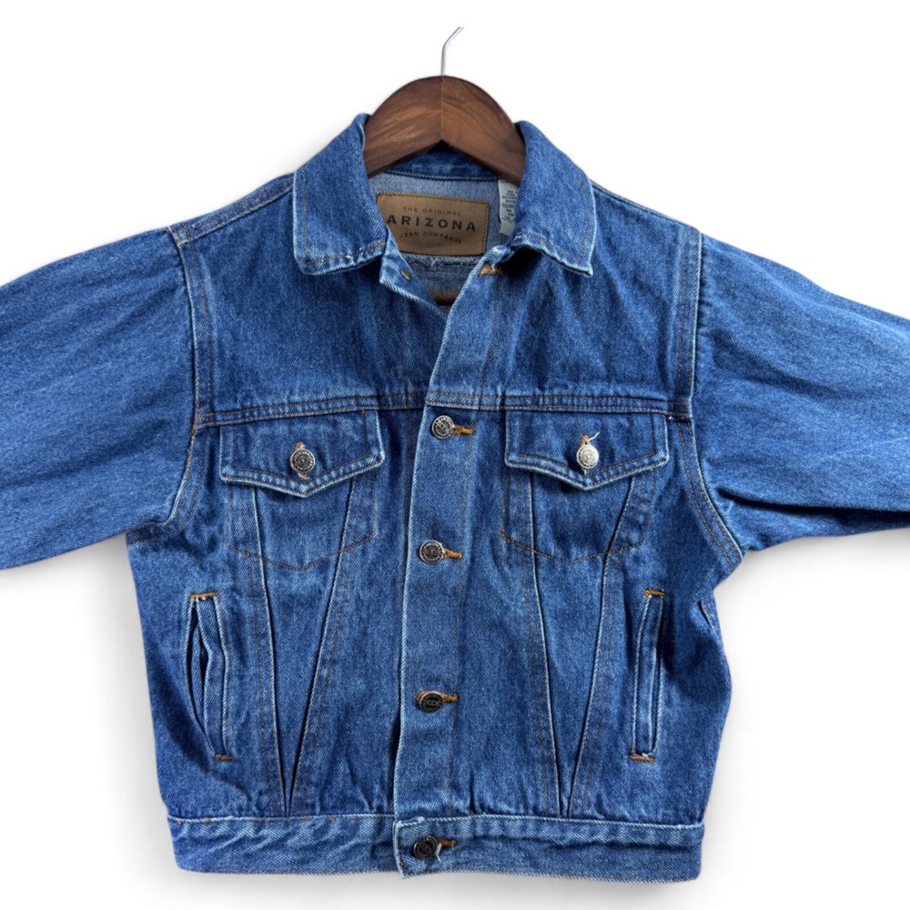 Arizona Jean Company Kids Size 7 Classic Denim Jean Jacket Medium Wash Blue